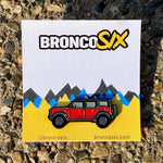 BroncoSix Race Red 4 Door Bronco Pin