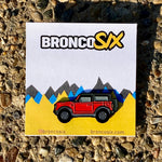 BroncoSix Race Red 2 Door Bronco Pin